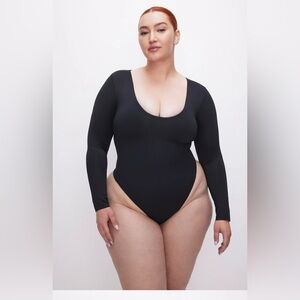 Good American NWT Black Scoop Neck Long Sleeve Bodysuit Size 4XL (7)